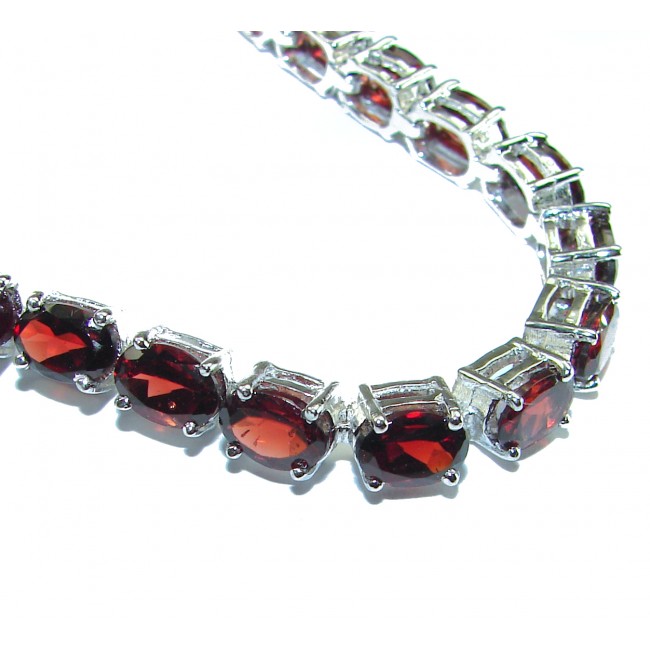 Authentic faceted Garnet .925 Sterling Silver handcrafted Bracelet