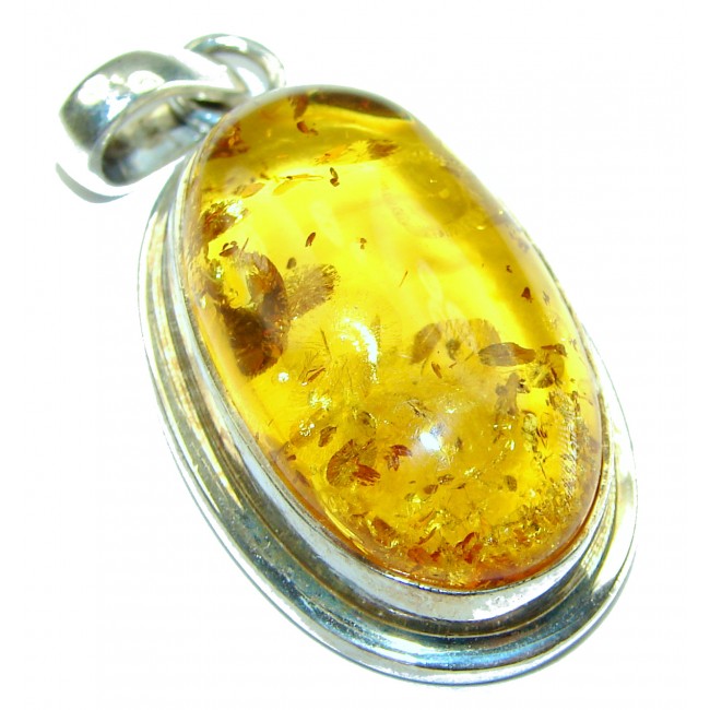 Vintage Beauty authentic Baltic Amber .925 Sterling Silver handcrafted pendant