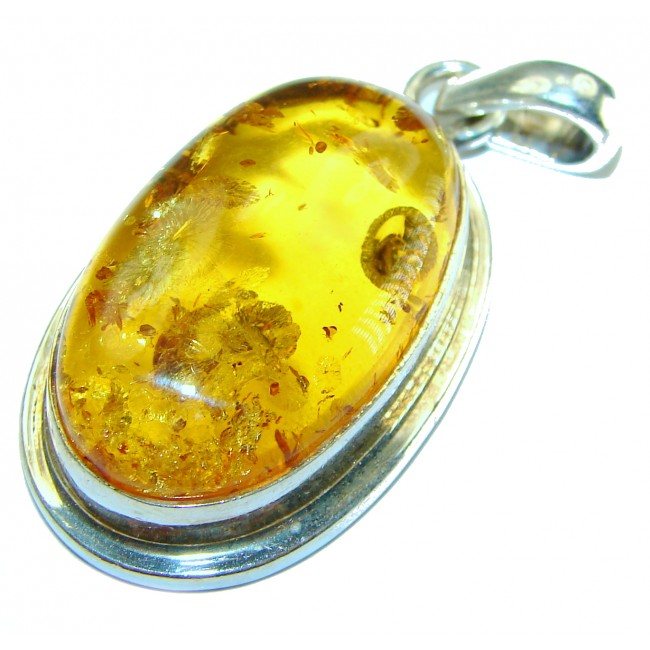 Vintage Beauty authentic Baltic Amber .925 Sterling Silver handcrafted pendant