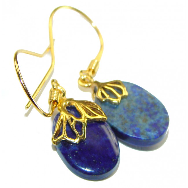 Gorgeous Lapis Lazuli 14K Gold over .925 Sterling Silver handcrafted earrings