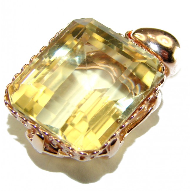 Real Beauty Citrine 14K Rose Gold over .925 Sterling Silver handcrafted Pendant