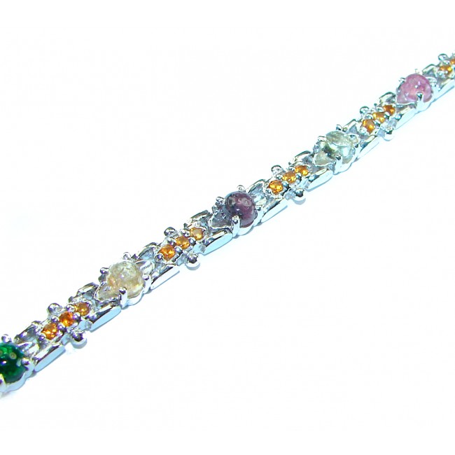 Authentic faceted Tourmaline .925 Sterling Silver handcrafted Bracelet