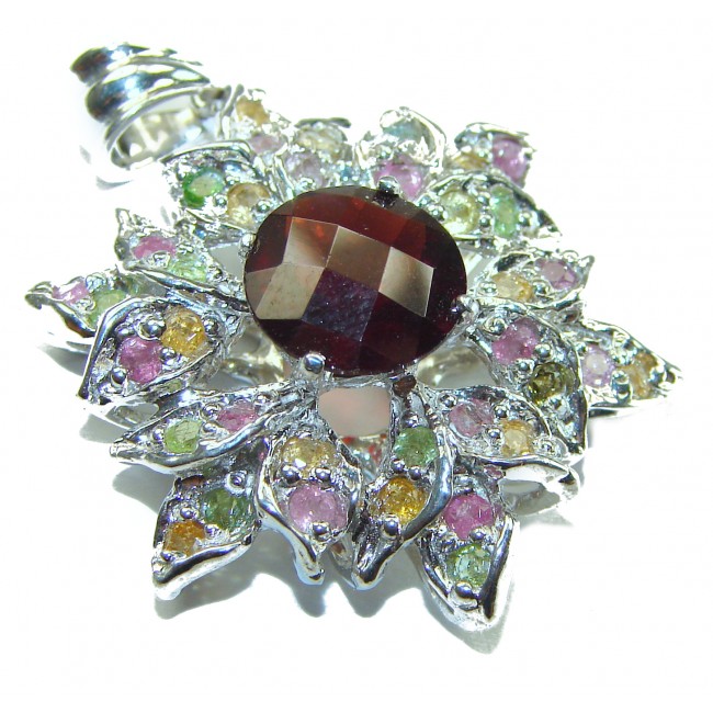 Carmen authentic Garnet Sapphire .925 Sterling Silver handcrafted pendant