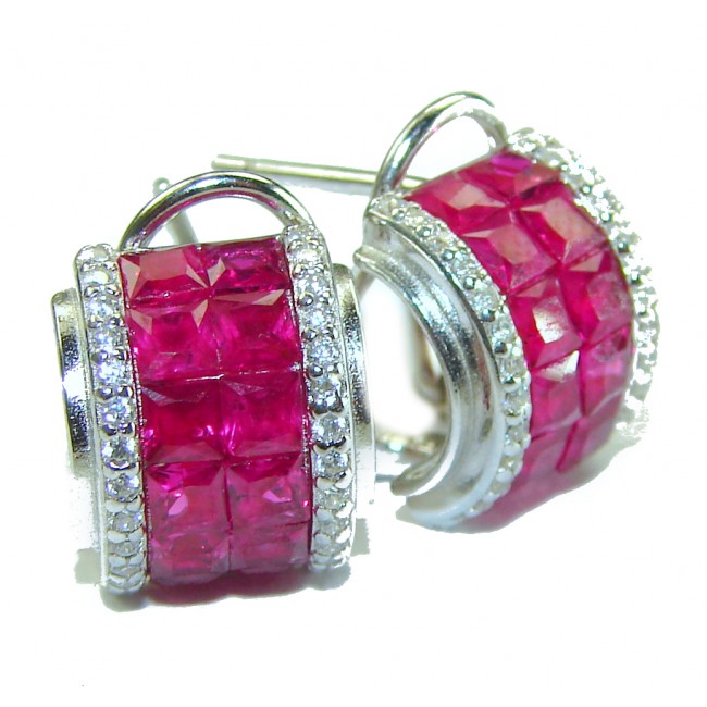 Born to Glam authentic Ruby .925 Sterling Silver handcrafted earrings