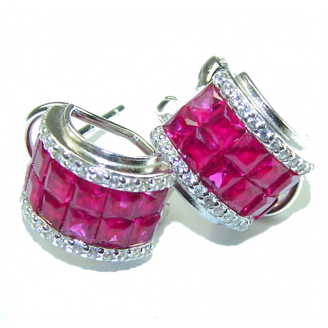 Born to Glam authentic Ruby .925 Sterling Silver handcrafted earrings