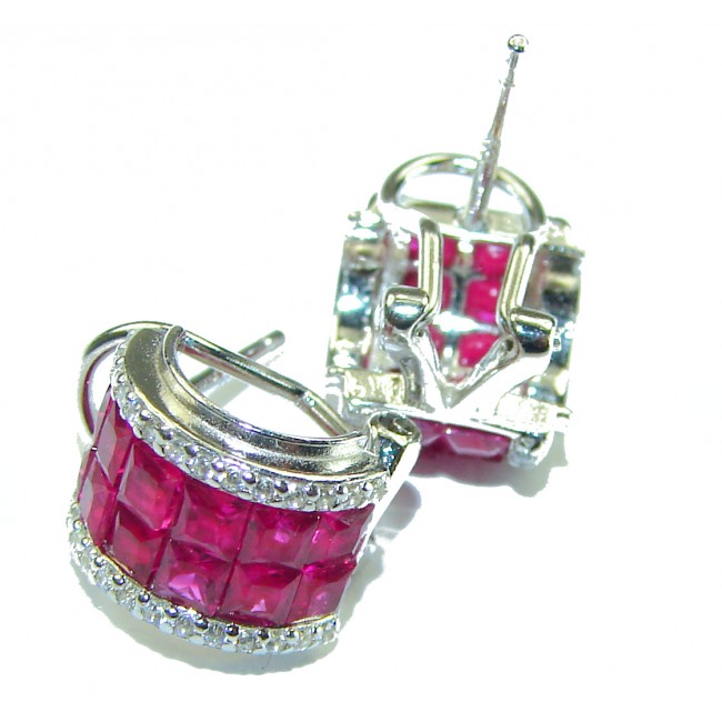 Born to Glam authentic Ruby .925 Sterling Silver handcrafted earrings