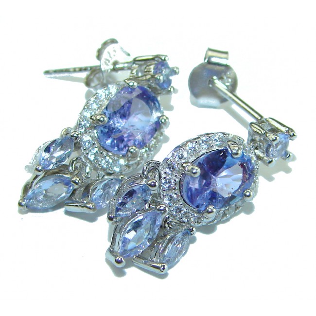 Luxurious Natural Tanzanite .925 Sterling Silver handmade earrings