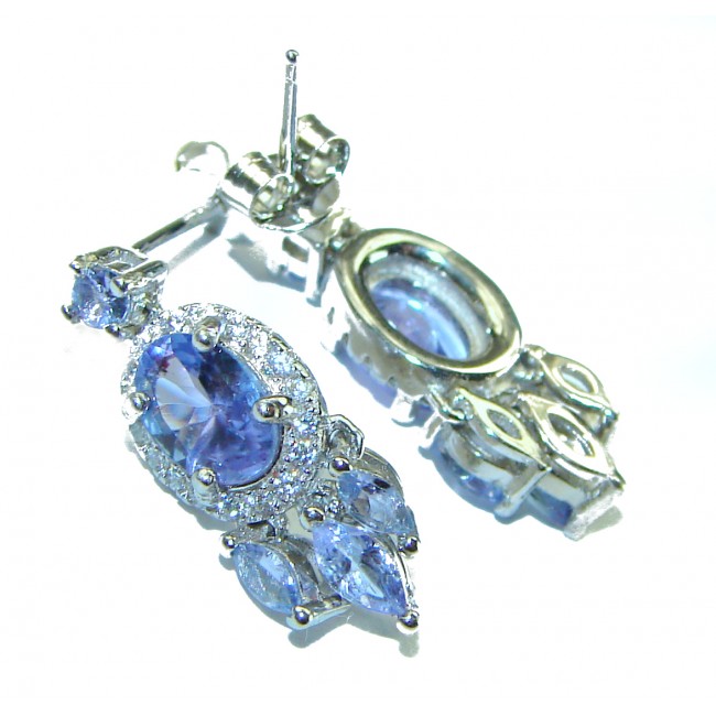 Luxurious Natural Tanzanite .925 Sterling Silver handmade earrings