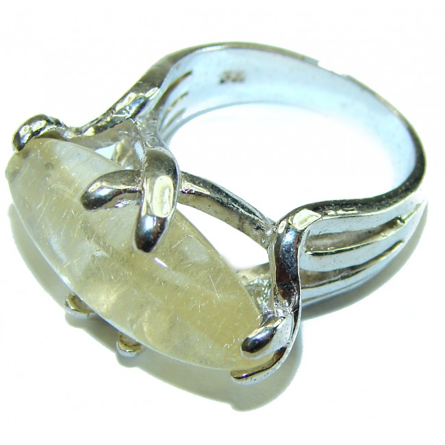 Authentic Citrine .925 Sterling Silver handmade Cocktail Ring s. 7