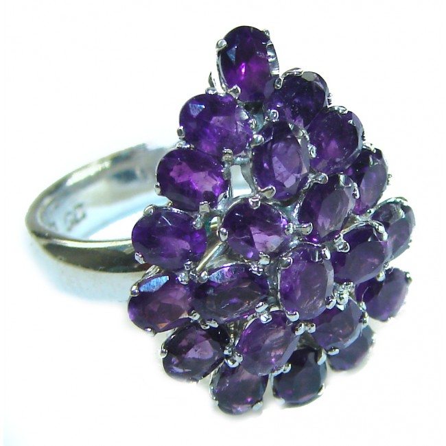 Purple Amethyst .925 Sterling Silver Handcrafted Ring size 7 1/2