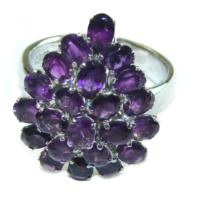 Purple Amethyst .925 Sterling Silver Handcrafted Ring size 7 1/2