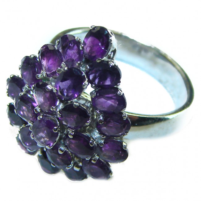 Purple Amethyst .925 Sterling Silver Handcrafted Ring size 7 1/2