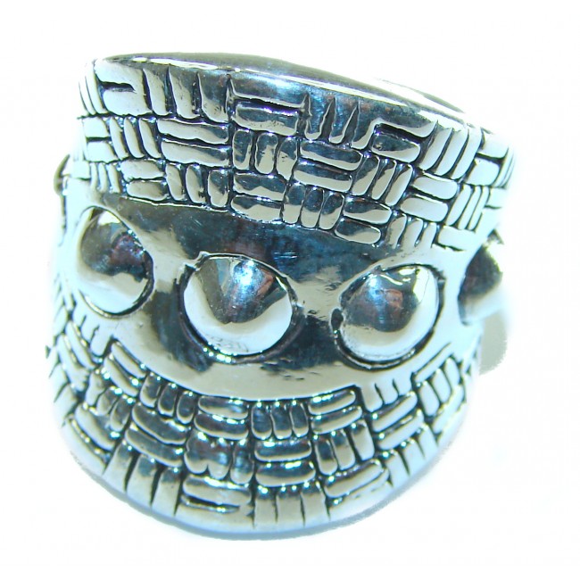 Large Bali made .925 Sterling Silver handcrafted Ring s. 5 3/4