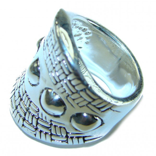 Large Bali made .925 Sterling Silver handcrafted Ring s. 5 3/4