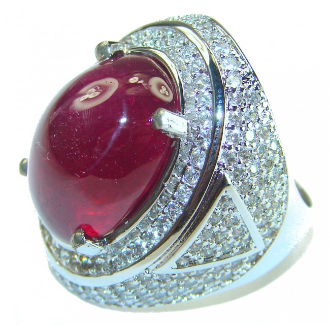 The Crimson Flame 26.5 CARAT Ruby .925 Sterling Silver handcrafted Ring size 7