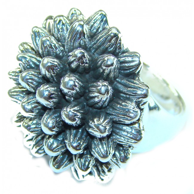 Large Flower Bali made .925 Sterling Silver handcrafted Ring s. 8