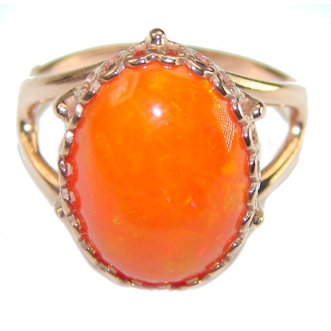 Golden Galaxy Ethiopian Opal 18K Rose Gold over .925 Sterling Silver handcrafted Ring size 7