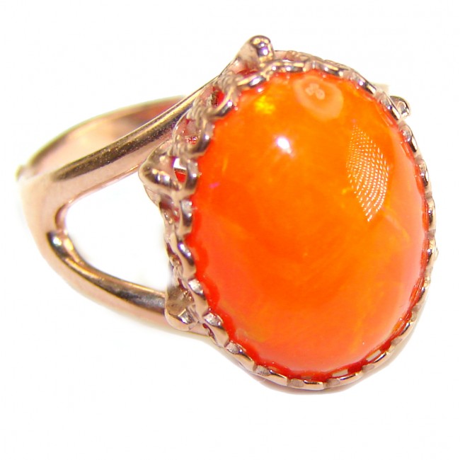 Golden Galaxy Ethiopian Opal 18K Rose Gold over .925 Sterling Silver handcrafted Ring size 7