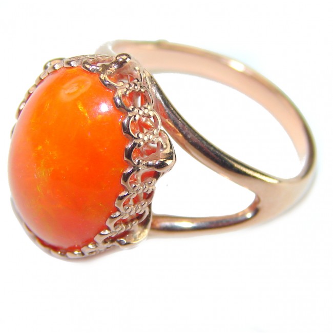 Golden Galaxy Ethiopian Opal 18K Rose Gold over .925 Sterling Silver handcrafted Ring size 7