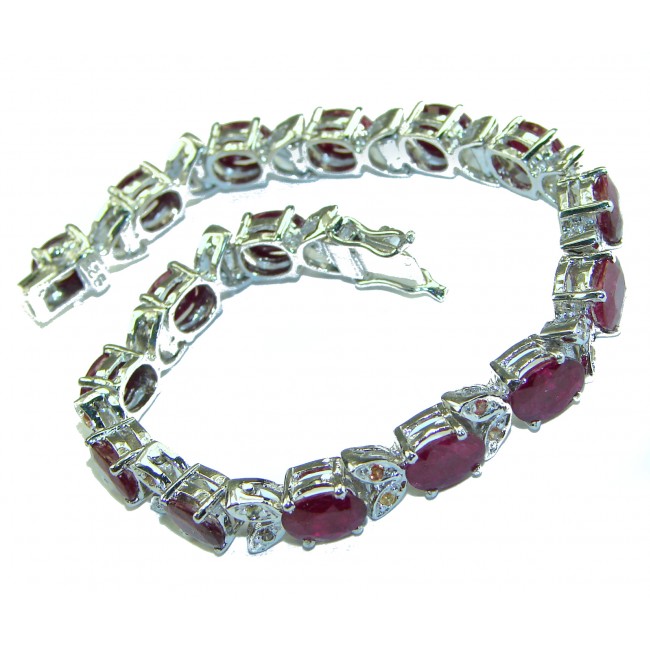 Incredible design authentic Ruby .925 Sterling Silver handmade Bracelet