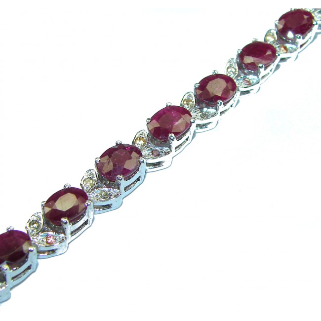 Incredible design authentic Ruby .925 Sterling Silver handmade Bracelet