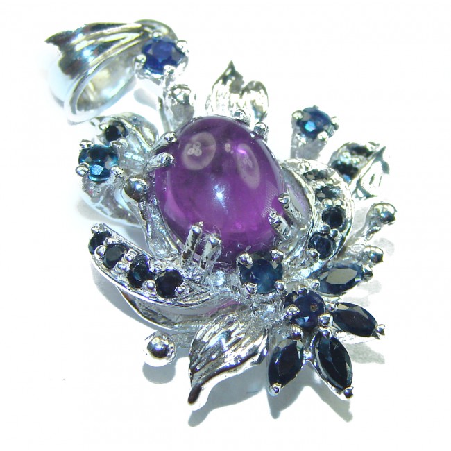 Best quality Genuine Amethyst Sapphire .925 Sterling Silver handcrafted pendant