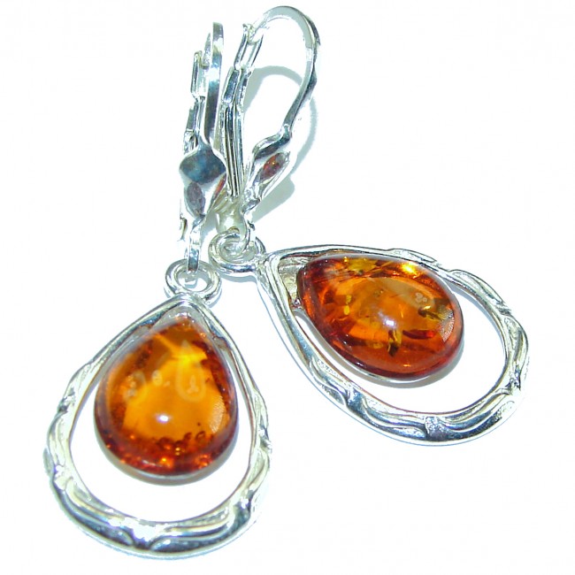 Authentic Baltic Amber .925 Sterling Silver earrings