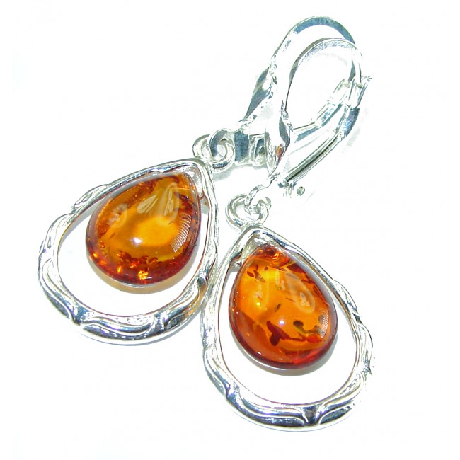 Authentic Baltic Amber .925 Sterling Silver earrings