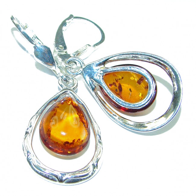 Authentic Baltic Amber .925 Sterling Silver earrings