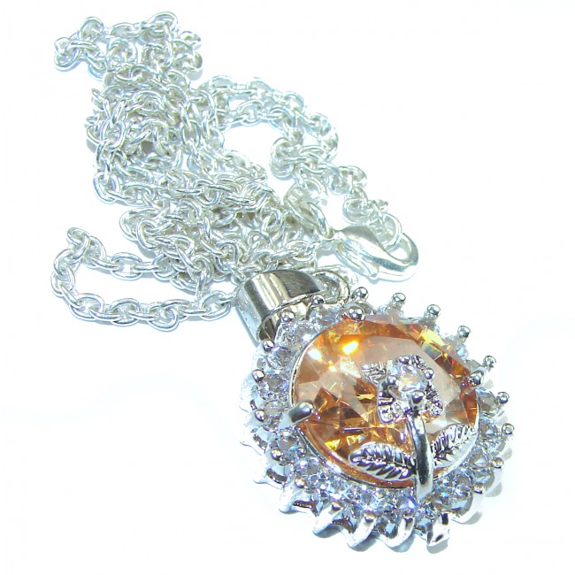 Natural Beauty Golden Topaz .925 Sterling Silver handmade necklace