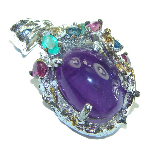 Best quality Genuine Amethyst .925 Sterling Silver handcrafted pendant