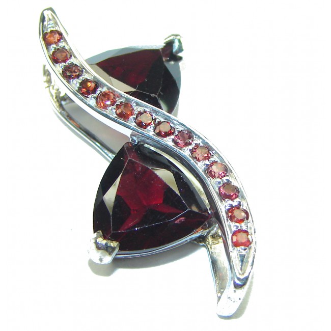 Carmen authentic Garnet .925 Sterling Silver Large handcrafted pendant