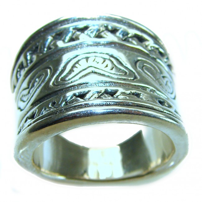 Large Bali made .925 Sterling Silver handcrafted Ring s. 6