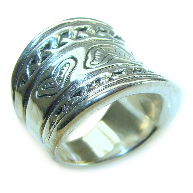 Large Bali made .925 Sterling Silver handcrafted Ring s. 6