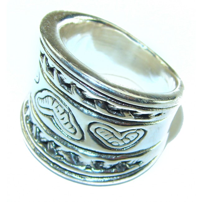 Large Bali made .925 Sterling Silver handcrafted Ring s. 6