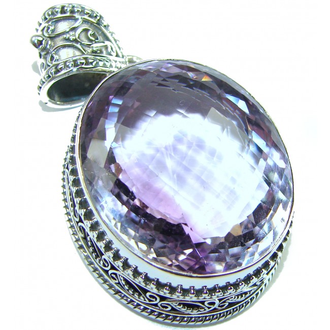 Best quality 36.6 grams Genuine Pink Amethyst .925 Sterling Silver handcrafted pendant