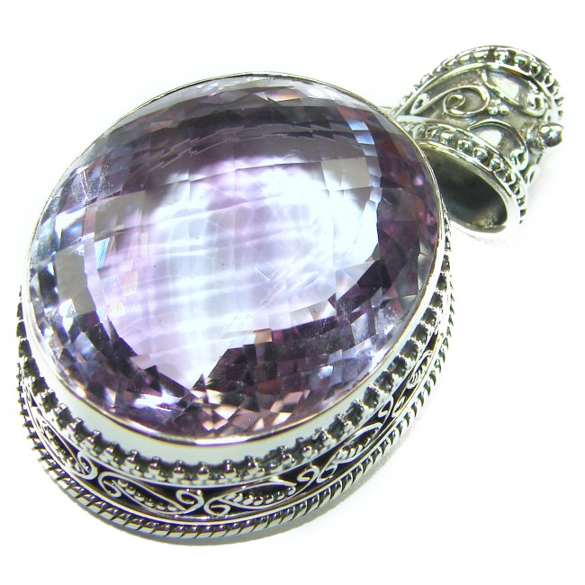 Best quality 36.6 grams Genuine Pink Amethyst .925 Sterling Silver handcrafted pendant