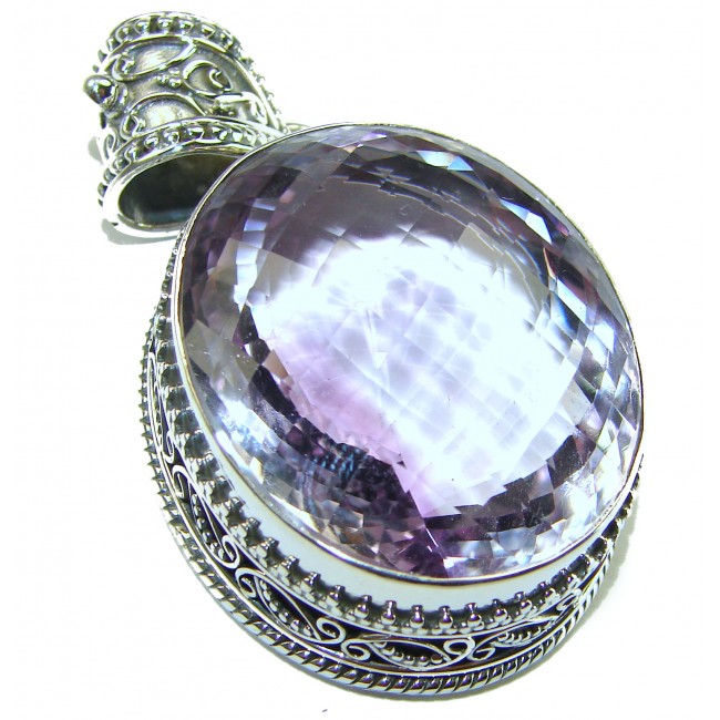 Best quality 36.6 grams Genuine Pink Amethyst .925 Sterling Silver handcrafted pendant