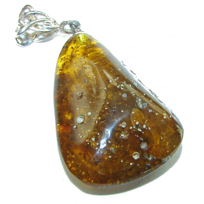 Vintage Beauty authentic Baltic Amber .925 Sterling Silver handcrafted pendant