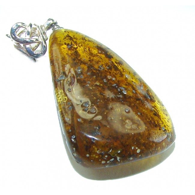 Vintage Beauty authentic Baltic Amber .925 Sterling Silver handcrafted pendant