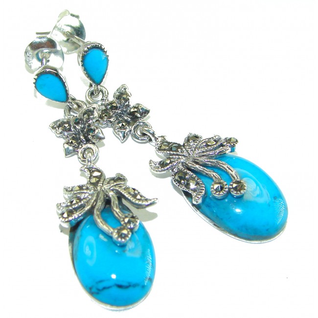 Blue Turquoise .925 Sterling Silver earrings