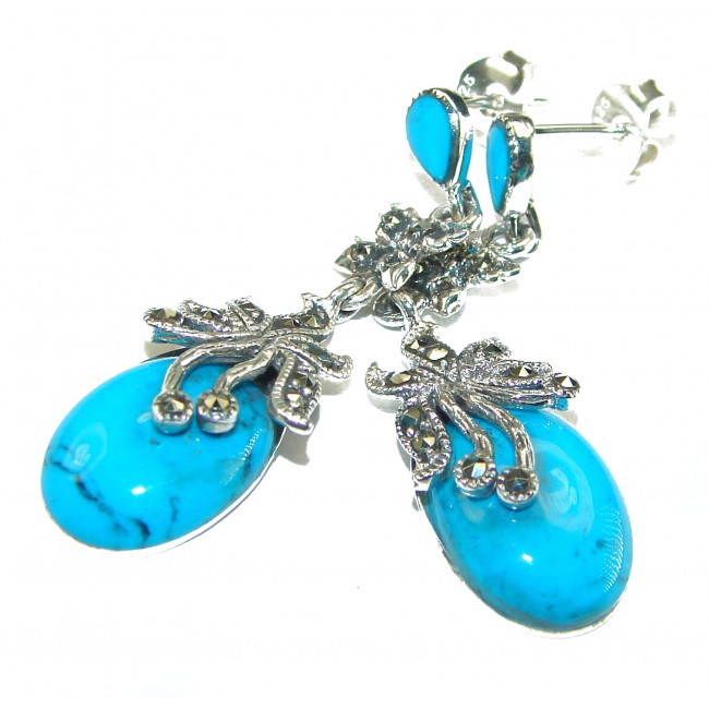 Blue Turquoise .925 Sterling Silver earrings