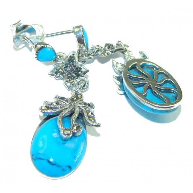 Blue Turquoise .925 Sterling Silver earrings