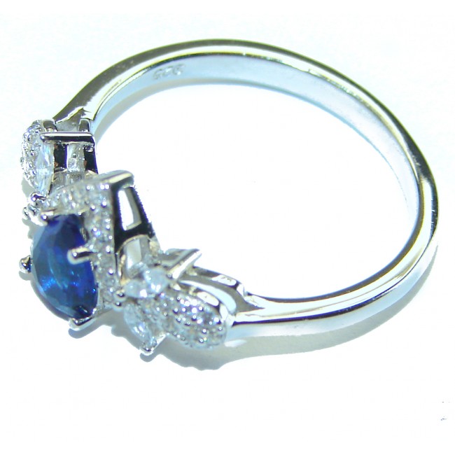 Sapphire .925 Sterling Silver handmade Cocktail Ring s. 8