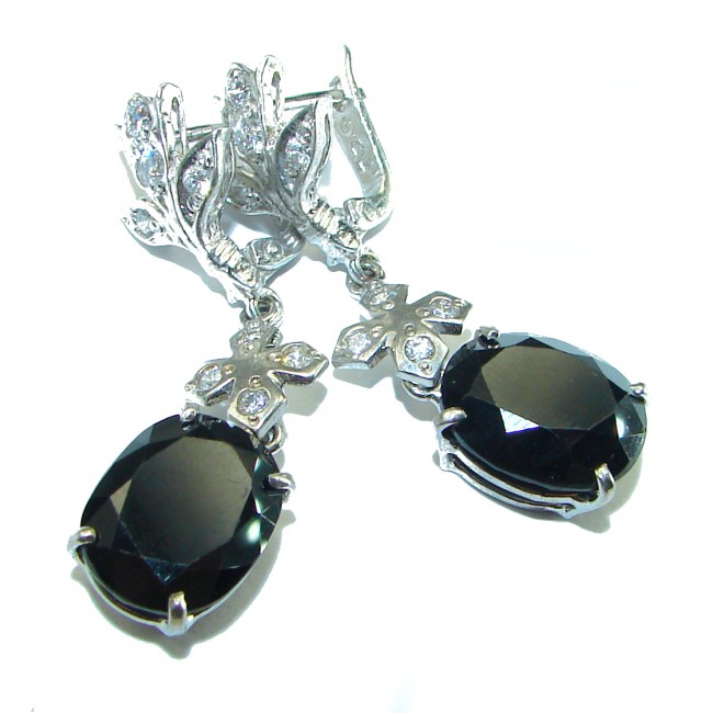 Magnificent Jewel Sapphire .925 Sterling Silver handcrafted incredible earrings