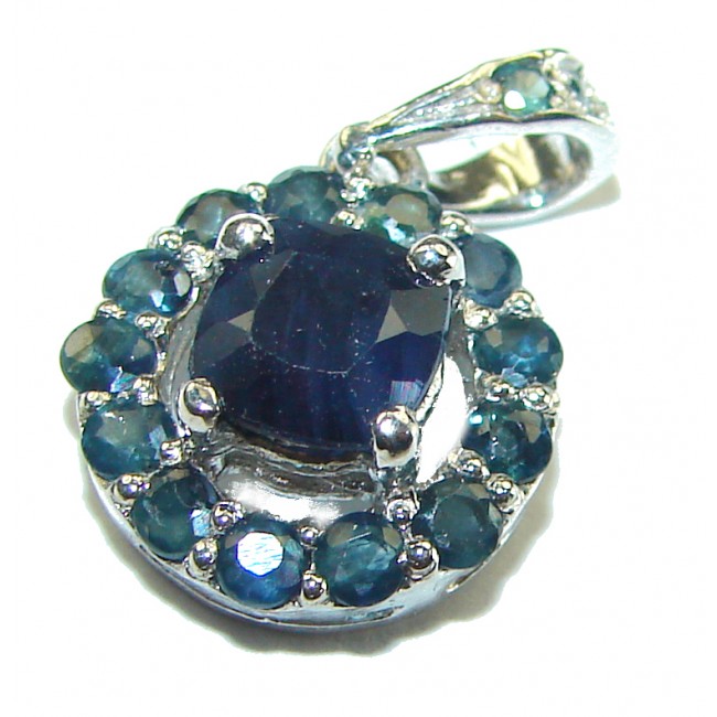 Genuine Sapphire .925 Sterling Silver handmade Pendant