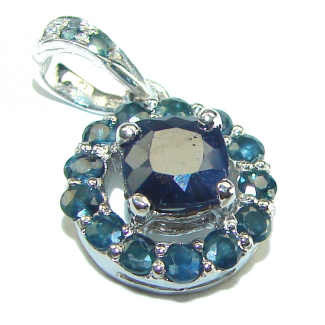 Genuine Sapphire .925 Sterling Silver handmade Pendant