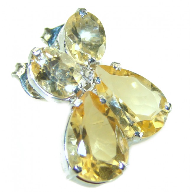 Luxurious Style Natural Citrine .925 Sterling Silver handmade earrings