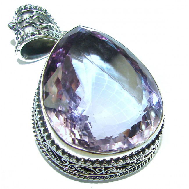 Best quality 33.6 grams Genuine Pink Amethyst .925 Sterling Silver handcrafted pendant