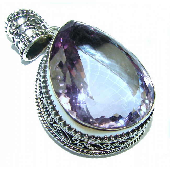 Best quality 33.6 grams Genuine Pink Amethyst .925 Sterling Silver handcrafted pendant